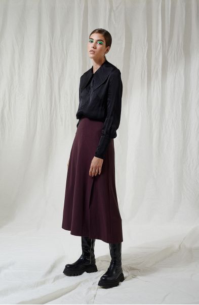 A-LINE MIDI SKIRT