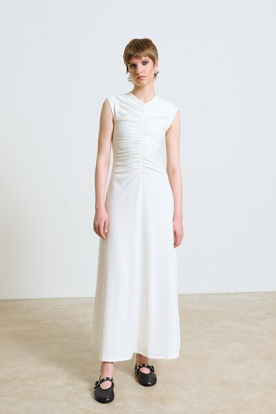 GATHERED FRONT DRESS